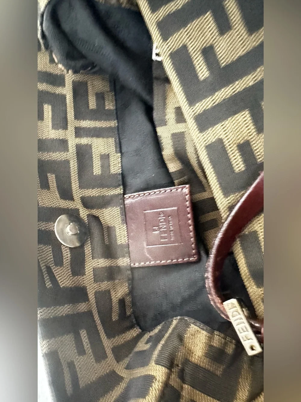 Fendi Zucca Canvas Tote vintage bag, interior serial # tag